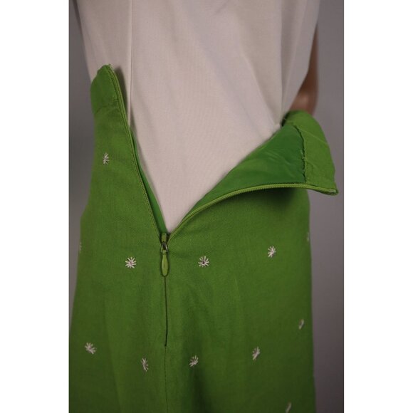 Sherry Taylor Green Embroidered A-Line Skirt with Floral Design Size Small - Picture 5 of 9